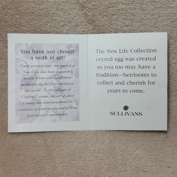 Sullivans Crystal Egg Paperweight New Life Collection Poland 2 Cor 5:17 With Box - Picture 11 of 12